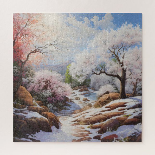 Landschaft Frühjahr Puzzle (Vertikal)