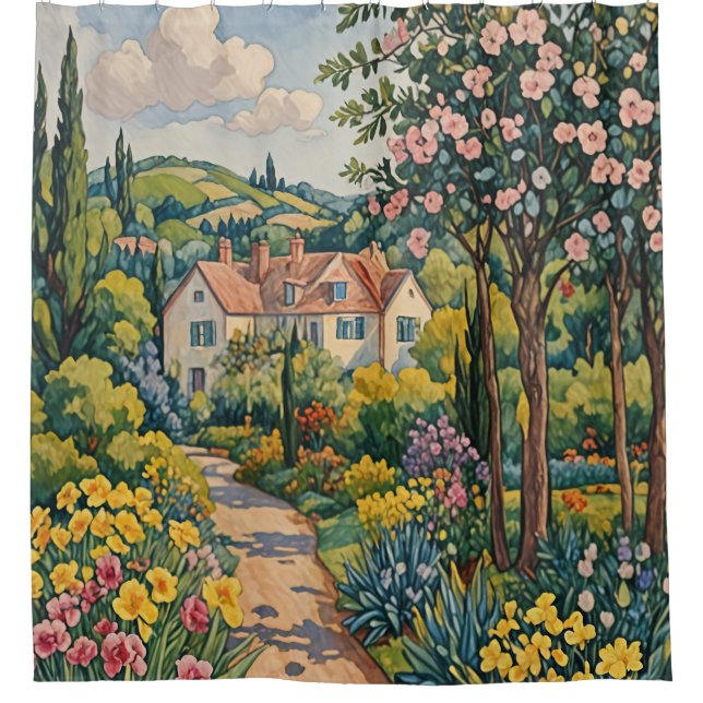 Landschaft Haven Duschvorhang (Vorderseite)