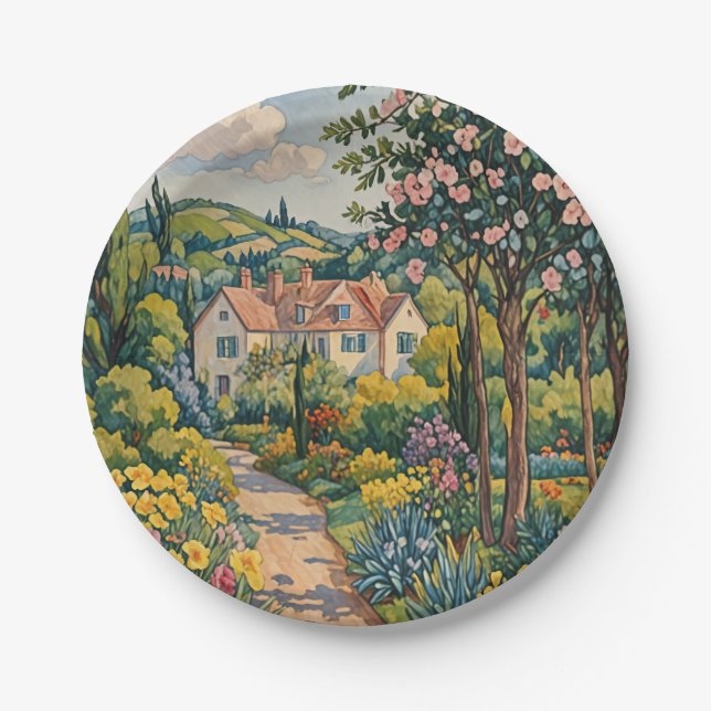 Landschaft Haven Pappteller (Vorderseite)