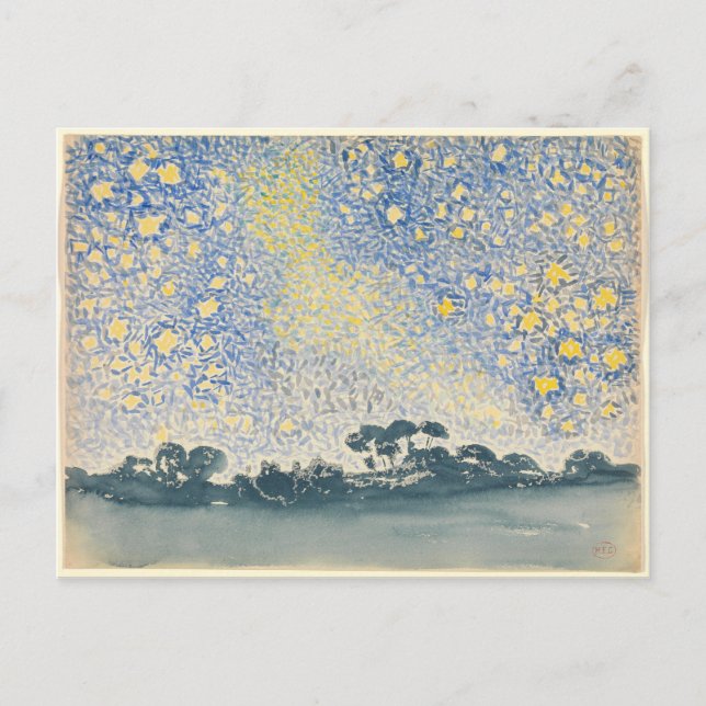 Landschaft Henri-Edmond mit Sternen Postkarte (Vorderseite)