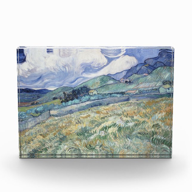 Landschaft hinter Saint-Paul Vincent van Gogh Fotoblock (Vorderseite)