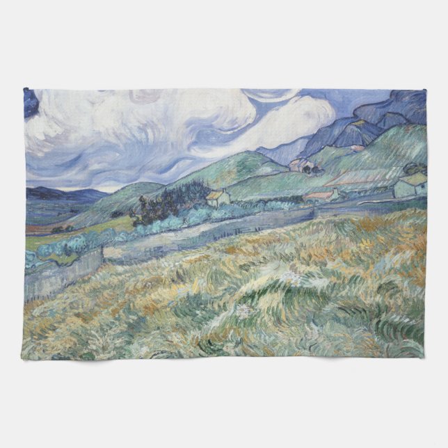 Landschaft hinter Saint-Paul Vincent van Gogh Geschirrtuch (Horizontal)