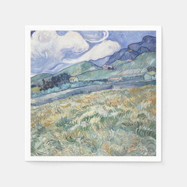 Landschaft hinter Saint-Paul Vincent van Gogh Serviette (Vorderseite)