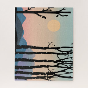 Landschaft Hügel & Bäume Puzzle