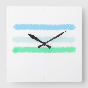 Landschaft im Abstrakten. Quadratische Wanduhr