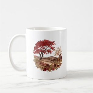 Landschaft im Herbst Quilling-Effekt-Design Kaffeetasse