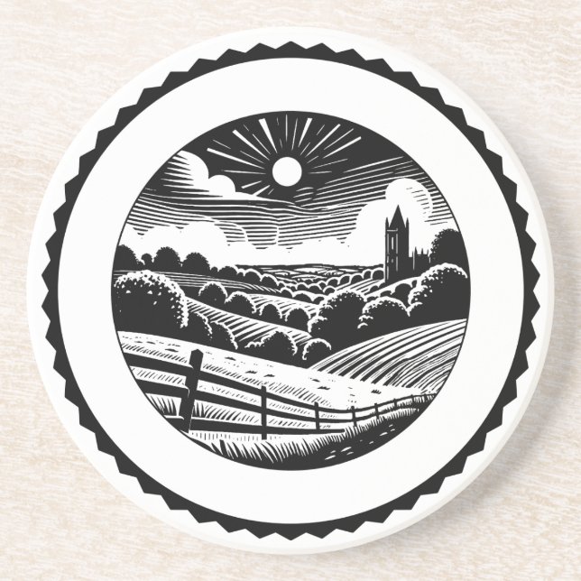 Landschaft im ländlichen Raum 02 Getränkeuntersetzer (Vorne)