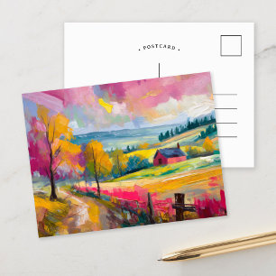 Landschaft im ländlichen Raum Moderne Abstrakte Ku Postkarte