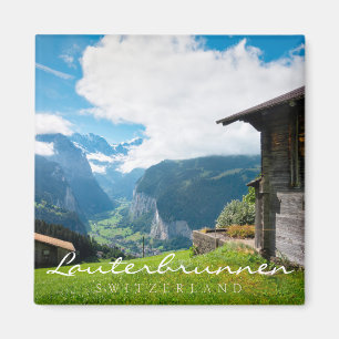 Landschaft im Lauterbrunnen Tal der Schweiz Magnet