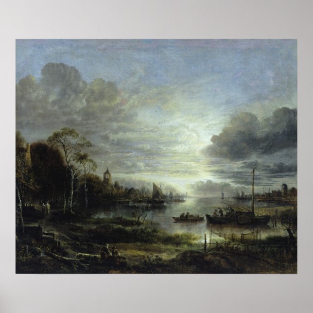 Landschaft im Mondlicht Poster (Vorne)