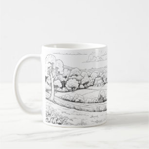 Landschaft im Skizzenstil Kaffeetasse
