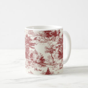 Landschaft im Vintage-Rot-Toile-Design Kaffeetasse