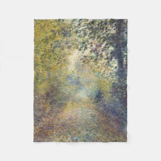 Landschaft im Wald (von Pierre-Auguste Renoir) Fleecedecke (Vorderseite)