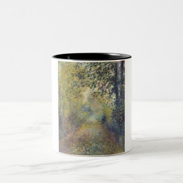 Landschaft im Wald (von Pierre-Auguste Renoir) Zweifarbige Tasse (Mittel)