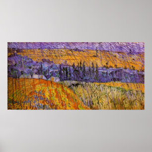 Landschaft in Auvers bei Regen von Vincent van Gog Poster