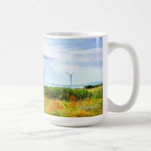 Landschaft in Dänemark mit Windmühlen Reise Tasse