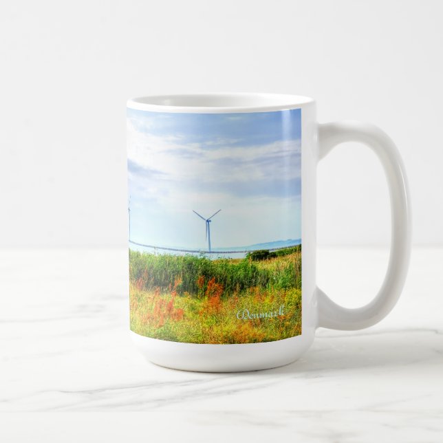 Landschaft in Dänemark mit Windmühlen Tasse (Rechts)