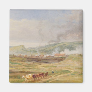 Landschaft in der Nähe von Swansea, Südwales (Öl a Magnet