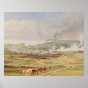 Landschaft in der Nähe von Swansea, Südwales (Öl a Poster
