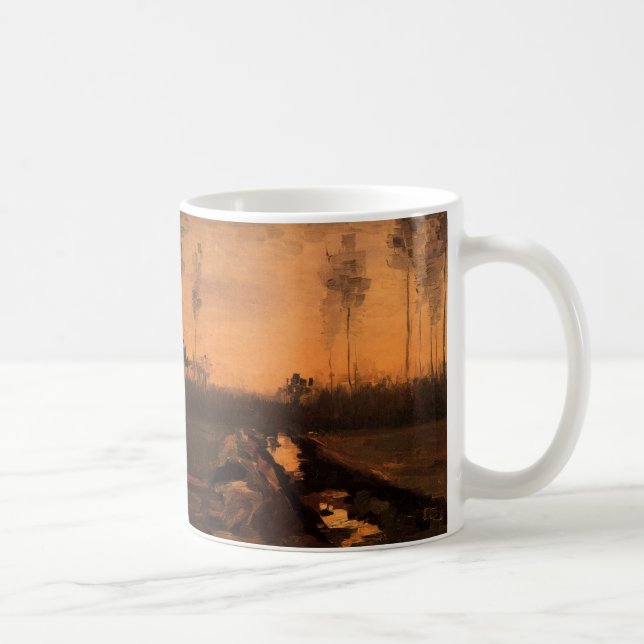 Landschaft in Dusk von Vincent van Gogh Kaffeetasse (Rechts)