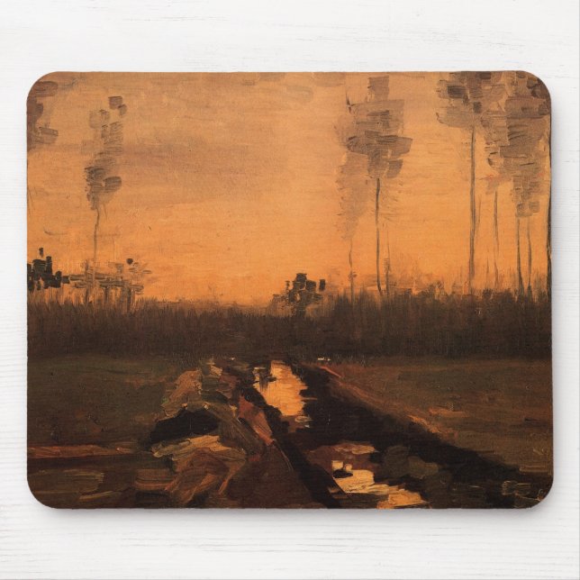 Landschaft in Dusk von Vincent van Gogh Mousepad (Vorne)