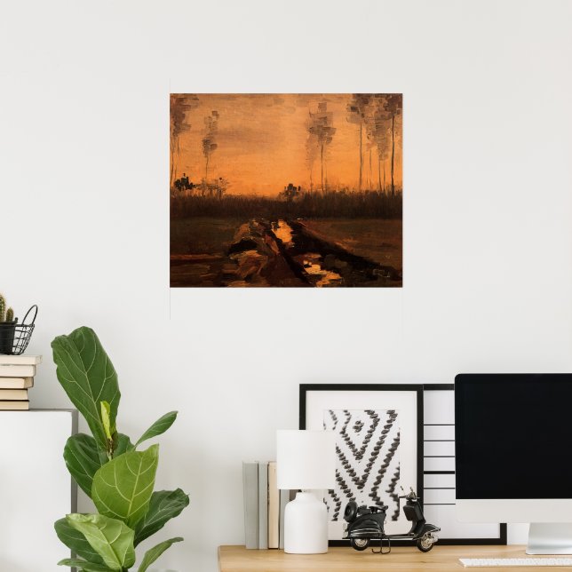 Landschaft in Dusk von Vincent van Gogh Poster (Heimbüro)