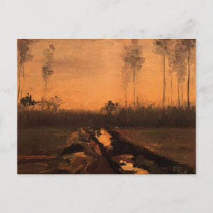 Landschaft in Dusk von Vincent van Gogh Postkarte