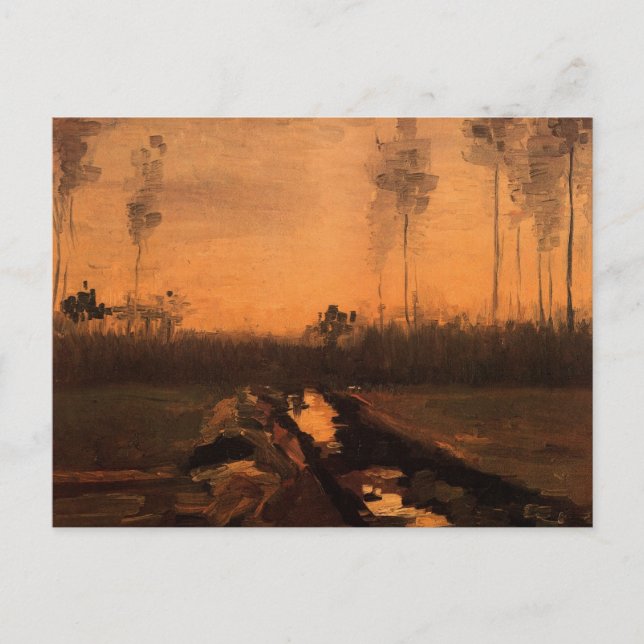 Landschaft in Dusk von Vincent van Gogh Postkarte (Vorderseite)