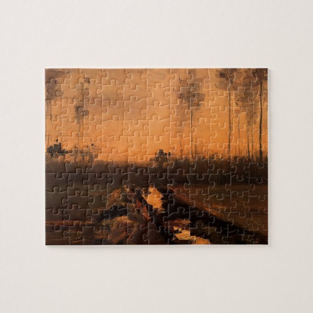 Landschaft in Dusk von Vincent van Gogh Puzzle (Horizontal)