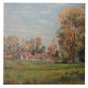 Landschaft in Lagny (Frankreich) Fliese