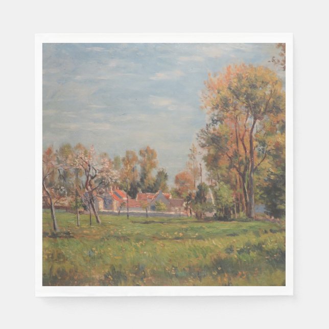 Landschaft in Lagny (Frankreich) Serviette (Vorderseite)