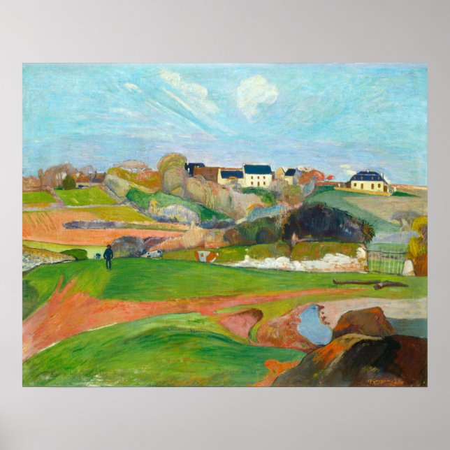 Landschaft in Le Pouldu - Paul Gauguin Kunstkunst Poster (Vorne)