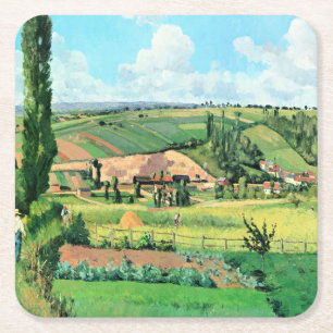 Landschaft in Les Patios, Pontoise, berühmtes Bild Rechteckiger Pappuntersetzer