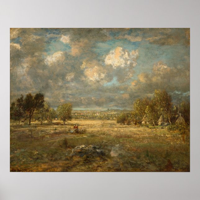 Landschaft in Picardie, Théodore Rousseau Kunst un Poster (Vorne)
