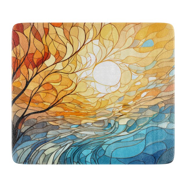 Landschaft in ukrainischen Motiven Schneidebrett (Vorderseite)