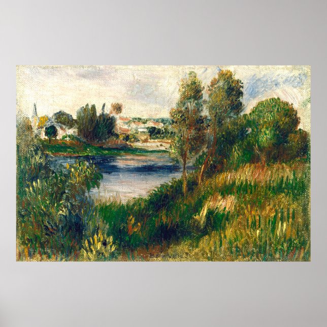 Landschaft in Vétheuil - Auguste Renoir Kunst, Kul Poster (Vorne)