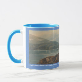 Landschaft in Wales mit Schloss, By John Varley Tasse