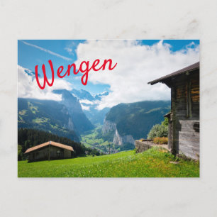 Landschaft in Wengen in der Schweiz Postkarte