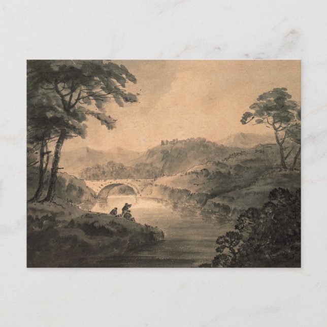 Landschaft (Injektor und Tinte waschen) Postkarte (Vorderseite)