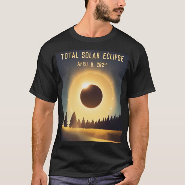 Landschaft insgesamt Sonnenfinsternis 8. April 202 T-Shirt (Vorderseite)