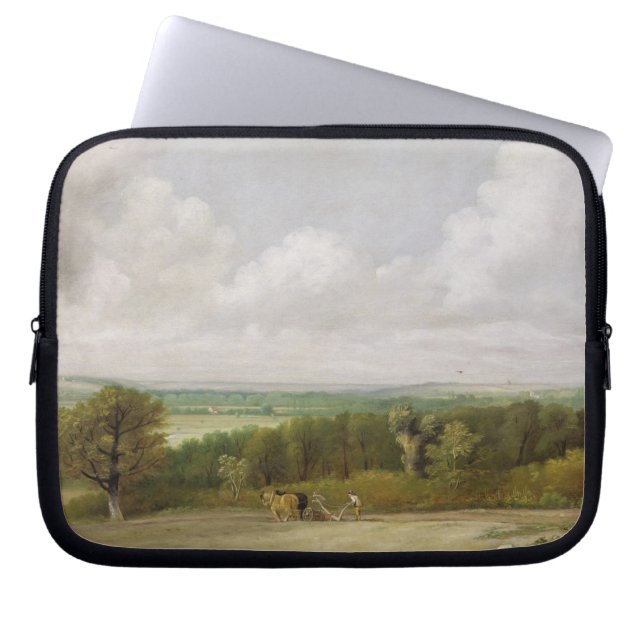 Landschaft John Constables |: Pflügende Szene in Laptopschutzhülle (Vorderseite)