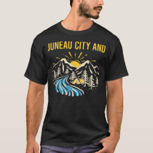 Landschaft Juneau Stadt und T-Shirt