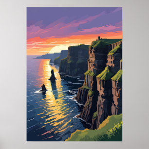 Landschaft Klippen von Moher Poster