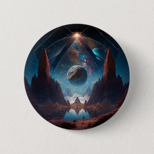 Landschaft kosmischer Fantasie Button
