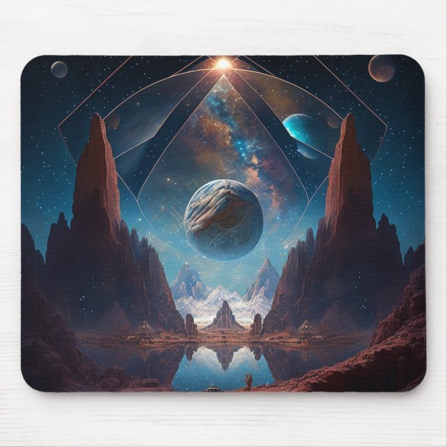 Landschaft kosmischer Fantasie Mousepad (Vorne)