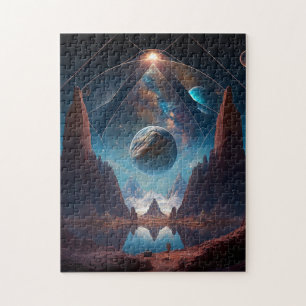 Landschaft kosmischer Fantasie Puzzle