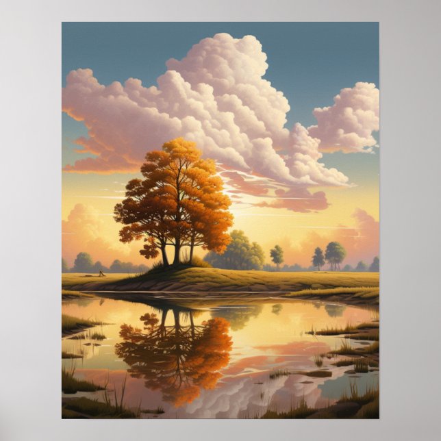 Landschaft Künstlerische Illustration Natur Poster (Vorne)