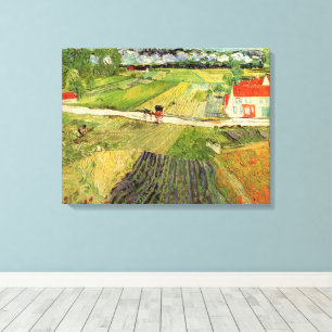 Landschaft, Kutsche und Zug von Vincent van Gogh Leinwanddruck