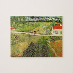 Landschaft, Kutsche und Zug von Vincent van Gogh Puzzle