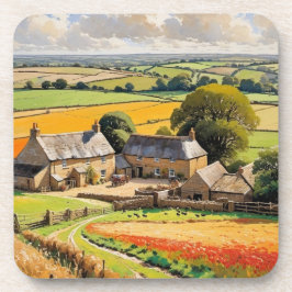 Landschaft Landgut Landschaft Illustriert Getränkeuntersetzer